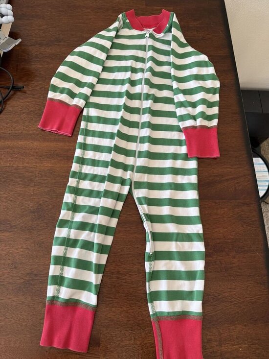 Hanna Andersson Other - Hanna Andersson Holiday Stripe Zip Sleeper 1 Piece Cotton Christmas Pajama